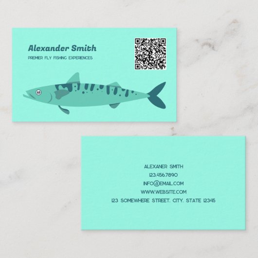 Fishing Custom QR Visitenkarte (Vorne/Hinten)