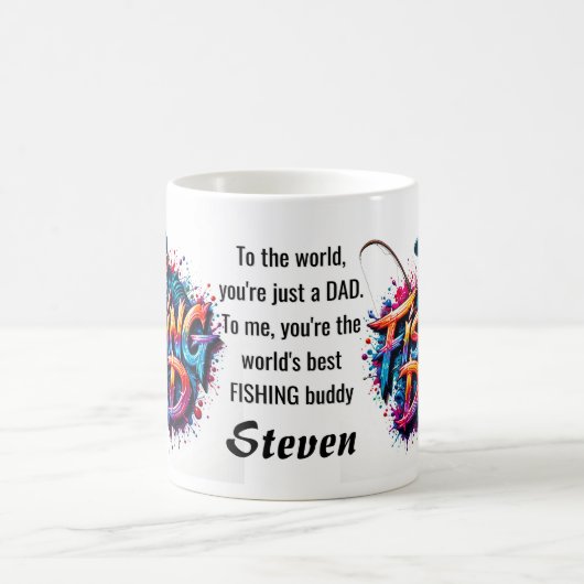 Fishing Dad Fisherman Graffiti Quote Kaffeetasse (Mittel)