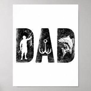 Fishing Dad Geburtstag Clic Fett Schrift Fish Dadd Poster