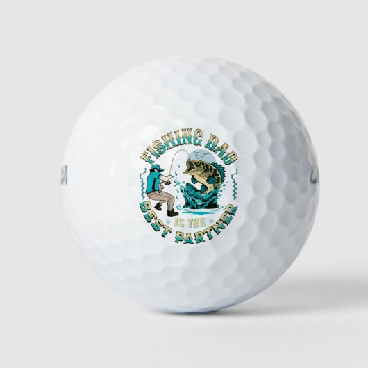 Fishing Dad Is The Best Partner Golfball (Vorderseite)