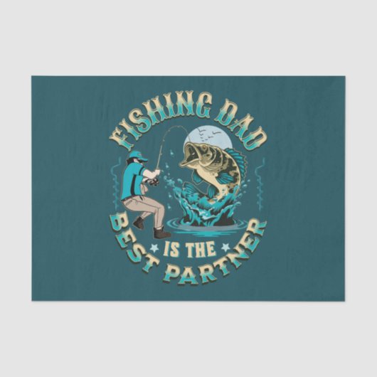 Fishing Dad Is The Best Partner Seidenpapier (Vorderseite)