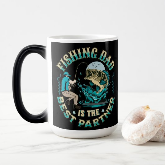 Fishing Dad Is The Best Partner Verwandlungstasse (Mit Donut)