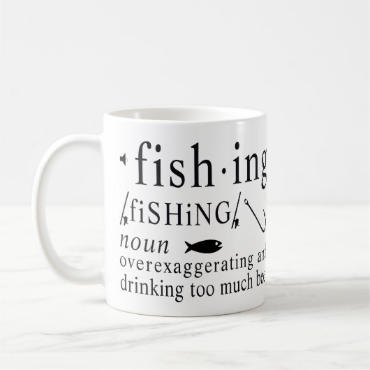 Fishing Definition Beer Exaggeration Hooks Humor Kaffeetasse (Links)