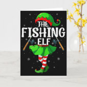 Fishing Elf Christmas Girls Women Elf Squad Xmas F Karte (Gelbe Blume)