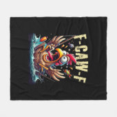 Fishing F-Caw-F Funny Chicken Scream Humor Fleecedecke (Vorderseite (Horizontal))