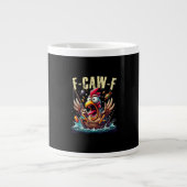 Fishing F-Caw-F Funny Chicken Scream Humor Jumbo-Tasse (Vorderseite)