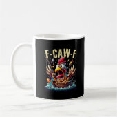 Fishing F-Caw-F Funny Chicken Scream Humor Kaffeetasse (Links)