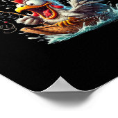 Fishing F-Caw-F Funny Chicken Scream Humor Poster (Ecke)