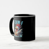 Fishing F-Caw-F Funny Chicken Scream Humor Tasse (Vorderseite Links)