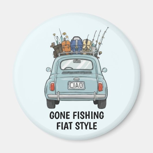 Fishing Fiat Car Magnet (Vorne)