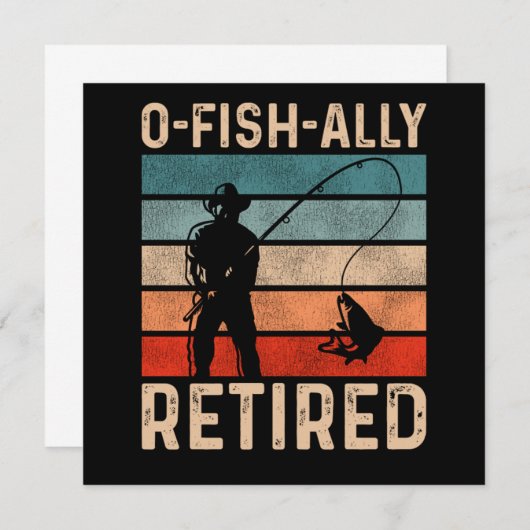 Fishing Fisherman Ofishally Retired Retirement Vin Einladung (Vorne/Hinten)