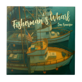 Fishing Fleet at Fisherman’s Wharf, San Francisco Fliese