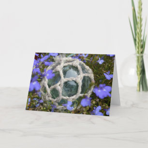 Fishing Float Among Flowers Karte