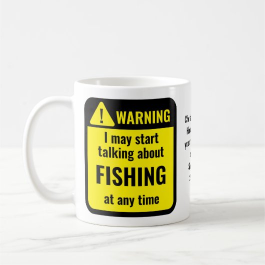 Fishing Funny Personalized Kaffeetasse (Links)