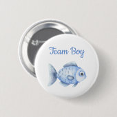 Fishing Gender Reveal - Team Boy Button (Vorne & Hinten)