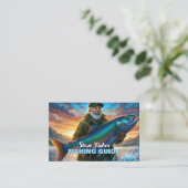 Fishing Guide Fisherman Fish Lake Ocean Visitenkarte (Stehend Vorderseite)
