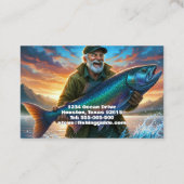 Fishing Guide Fisherman Fish Lake Ocean Visitenkarte (Rückseite)