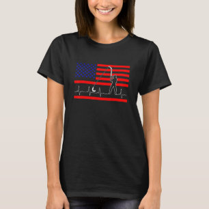 Fishing Heartbeat Amerikanisches Angeln 4. Juli Pa T-Shirt