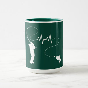 Fishing Heartbeat Forellen Fliegenfischen Tasse