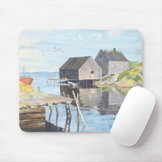 Fishing Huts Mousepad (Mit Mouse)
