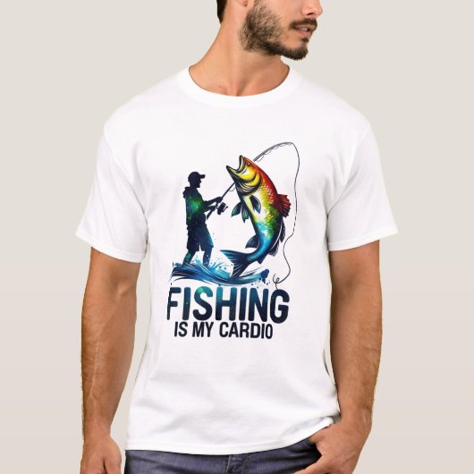 Fishing is My Cardio Fisherman T-Shirt (Vorderseite)