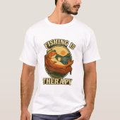 Fishing Is Therapy | Funny Fish Couch Art T-Shirt (Vorderseite)