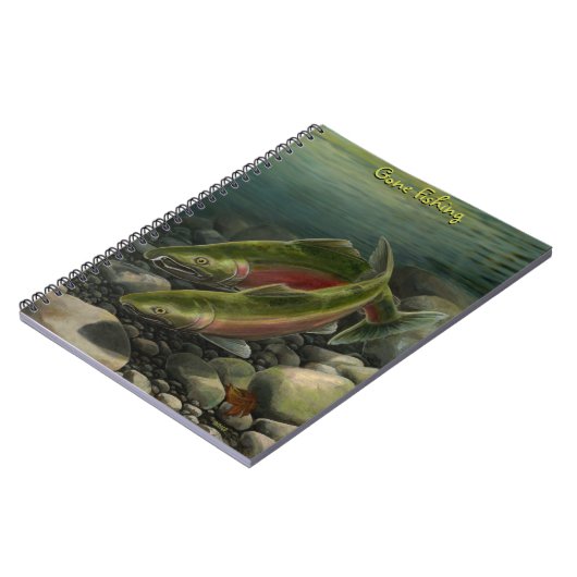 Fishing Journal Custom Coho Salmon Art Notebook Notizblock (Linke Seite)