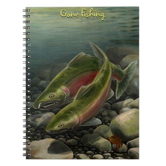 Fishing Journal Custom Coho Salmon Art Notebook Notizblock (Vorderseite)
