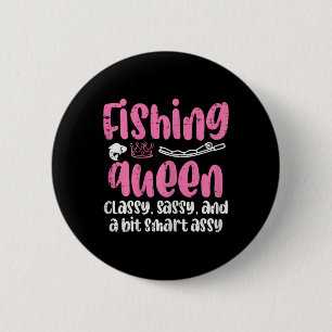 Fishing-Königin Cly Sy Smart Spaß Angler Fischer F Button