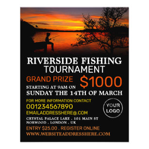 Fishing Lake Landscape, Fishing Tournament Event Flyer
