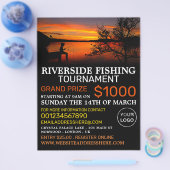 Fishing Lake Landscape, Fishing Tournament Event Flyer (Einzeln)