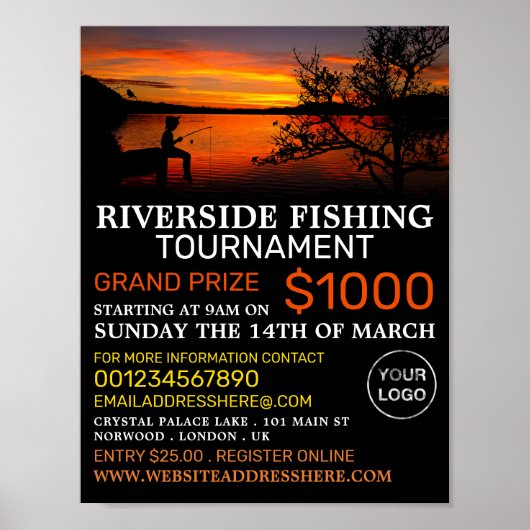Fishing Lake Landscape, Fishing Tournament Event Poster (Vorne)