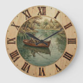 Fishing Lake- Wall Clock  Große Wanduhr (Vorderseite)