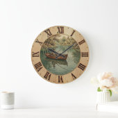 Fishing Lake- Wall Clock  Große Wanduhr (Zuhause)