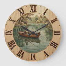 Fishing Lake- Wanduhr 