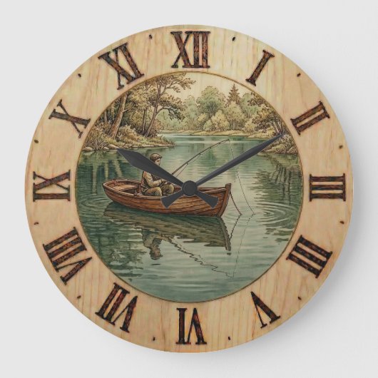 Fishing Lake- Wanduhr (Vorderseite)