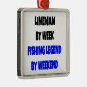 Fishing Legend Lineman Silbernes Ornament (Rechts)