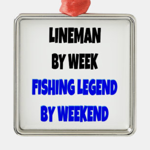 Fishing Legend Lineman Silbernes Ornament