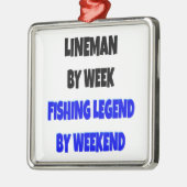 Fishing Legend Lineman Silbernes Ornament (Links)