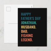 Fishing Legend Personalisierter Ehemanntag Vaterta Feiertagspostkarte (Vorne/Hinten)