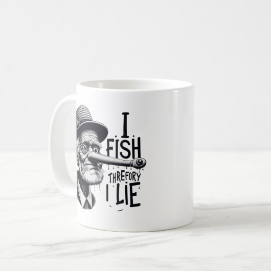 Fishing Lie Joke Mug Kaffeetasse (Vorderseite Links)