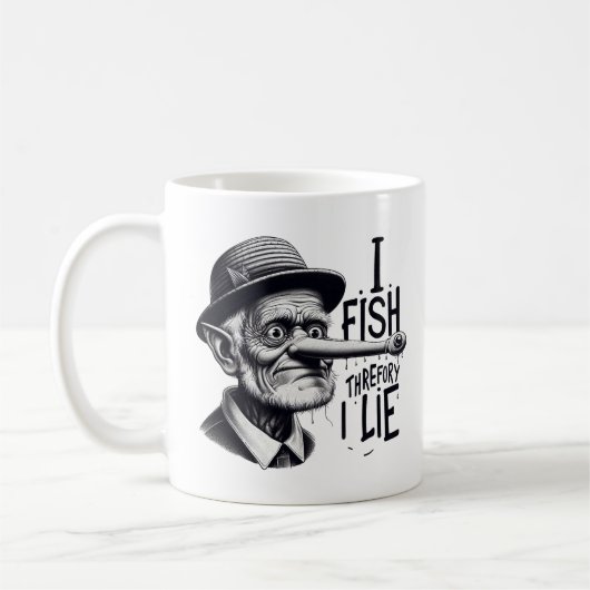 Fishing Lie Joke Mug Kaffeetasse (Links)