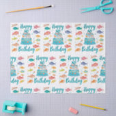 Fishing Lover 80th Birthday Watercolor  Seidenpapier (Basteln)