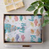 Fishing Lover 80th Birthday Watercolor  Seidenpapier (Geschenk)