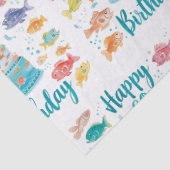 Fishing Lover 80th Birthday Watercolor  Seidenpapier (Detail)