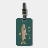 Fishing Lover Luggage Tag – Trout Fishing Design   Gepäckanhänger (Vorderseite vertikal)