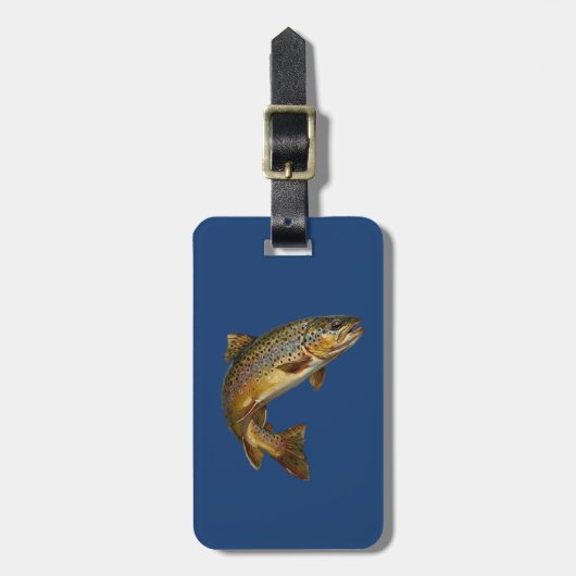 Fishing Lover Luggage Tag – Trout Fishing Design   Gepäckanhänger (Vorderseite vertikal)
