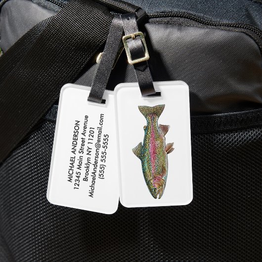 Fishing Lover Luggage Tag – Trout Fishing Design   Gepäckanhänger