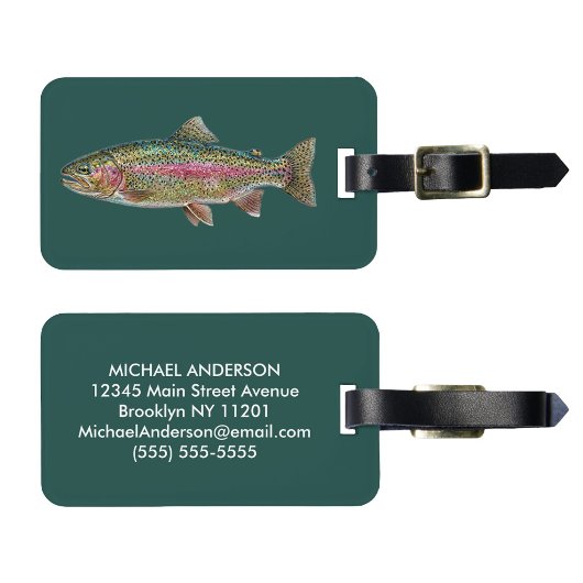 Fishing Lover Luggage Tag – Trout Fishing Design   Gepäckanhänger