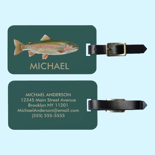 Fishing Lover Luggage Tag – Trout Fishing Design   Gepäckanhänger